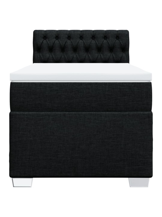 Box spring postel s matrací černá 80 x 200 cm textil