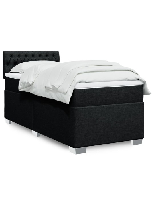 Box spring postel s matrací černá 80 x 200 cm textil