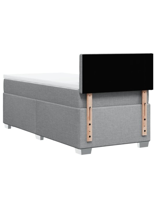 Box spring postel s matrací světle šedá 80 x 200 cm textil