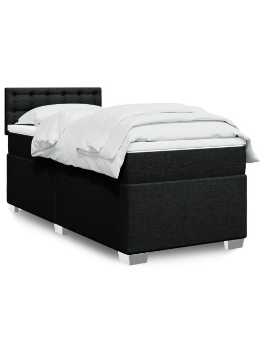 Box spring postel s matrací černá 80 x 200 cm textil