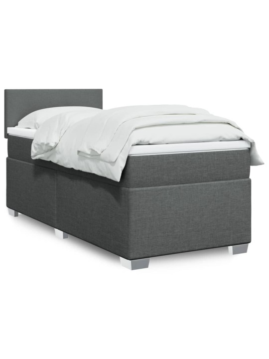 Box spring postel s matrací tmavě šedá 90x190 cm textil
