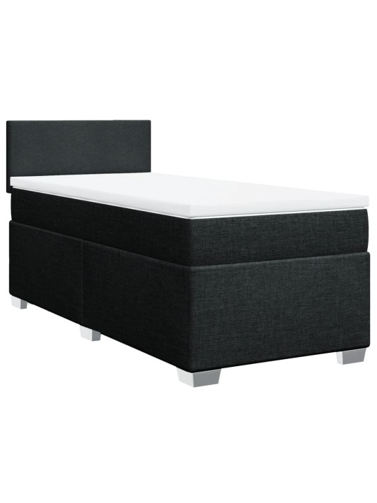 Box spring postel s matrací černá 90x190 cm textil