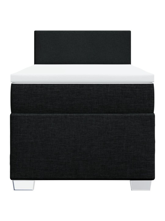 Box spring postel s matrací černá 90x190 cm textil