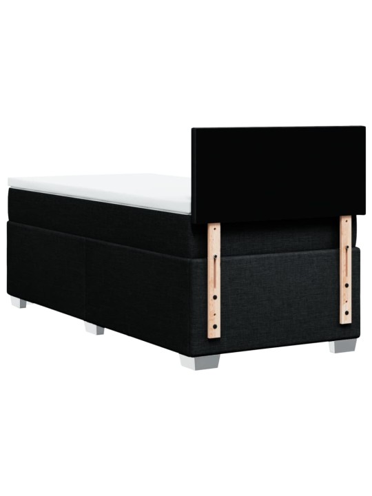 Box spring postel s matrací černá 90x190 cm textil