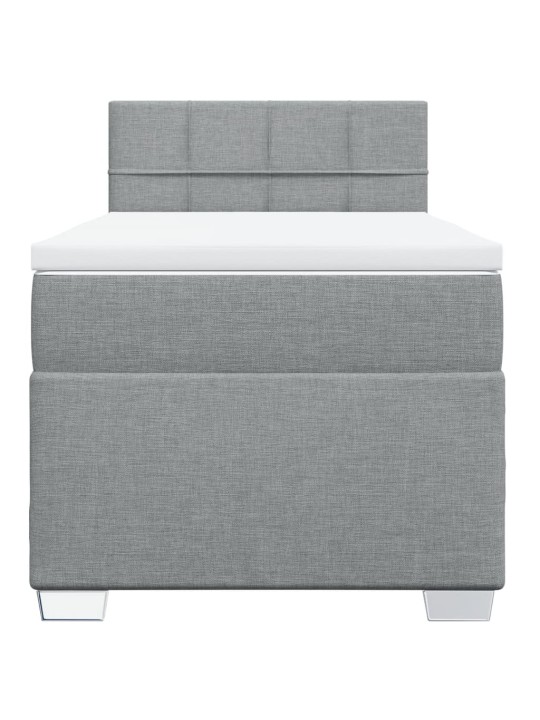 Box spring postel s matrací světle šedá 90x190 cm textil
