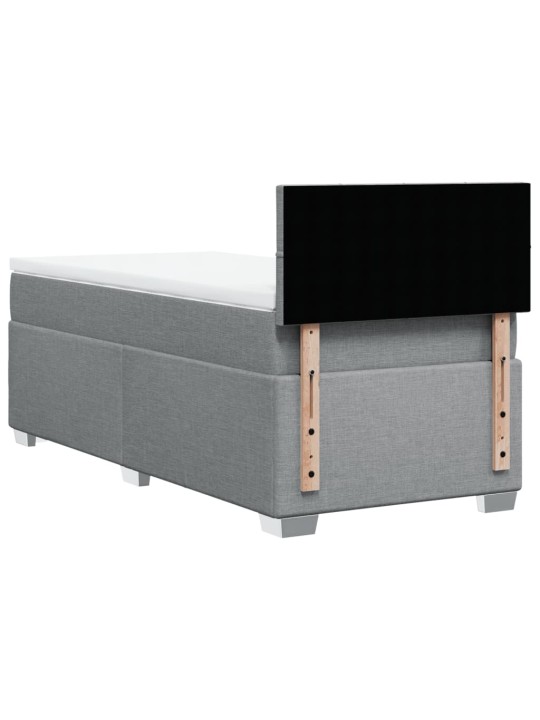 Box spring postel s matrací světle šedá 90x190 cm textil