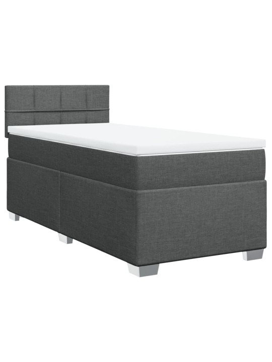 Box spring postel s matrací tmavě šedá 90x190 cm textil