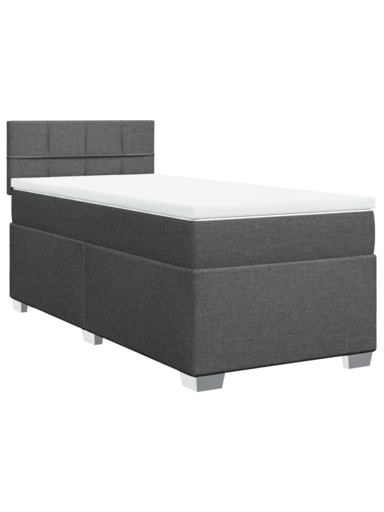 Box spring postel s matrací tmavě šedá 90x190 cm textil