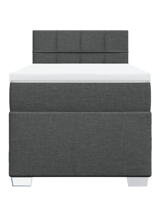 Box spring postel s matrací tmavě šedá 90x190 cm textil