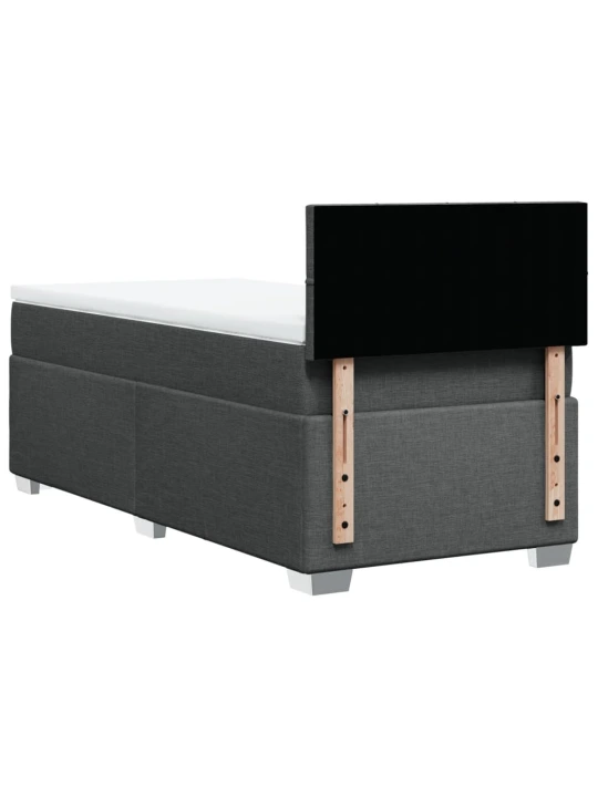 Box spring postel s matrací tmavě šedá 90x190 cm textil
