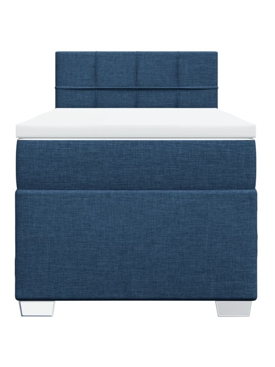 Box spring postel s matrací modrá 90x190 cm textil