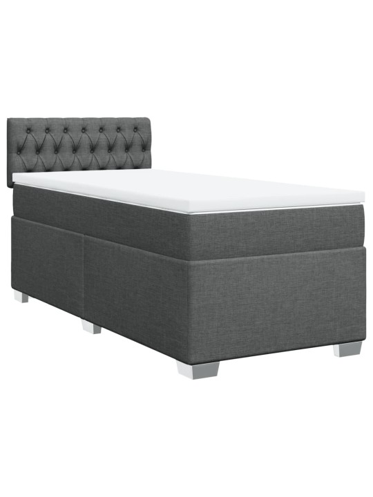 Box spring postel s matrací tmavě šedá 90x190 cm textil