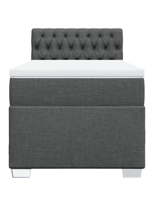 Box spring postel s matrací tmavě šedá 90x190 cm textil