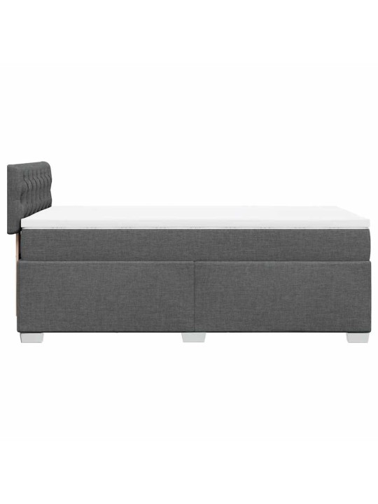 Box spring postel s matrací tmavě šedá 90x190 cm textil