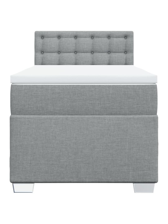 Box spring postel s matrací světle šedá 90x190 cm textil