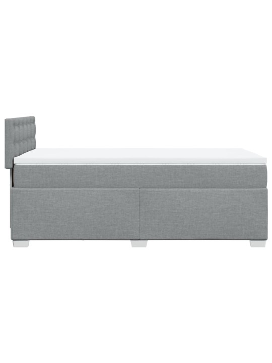 Box spring postel s matrací světle šedá 90x190 cm textil
