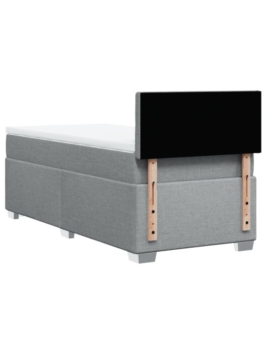 Box spring postel s matrací světle šedá 90x190 cm textil
