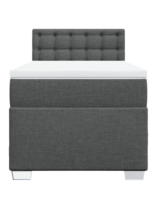 Box spring postel s matrací tmavě šedá 90x190 cm textil