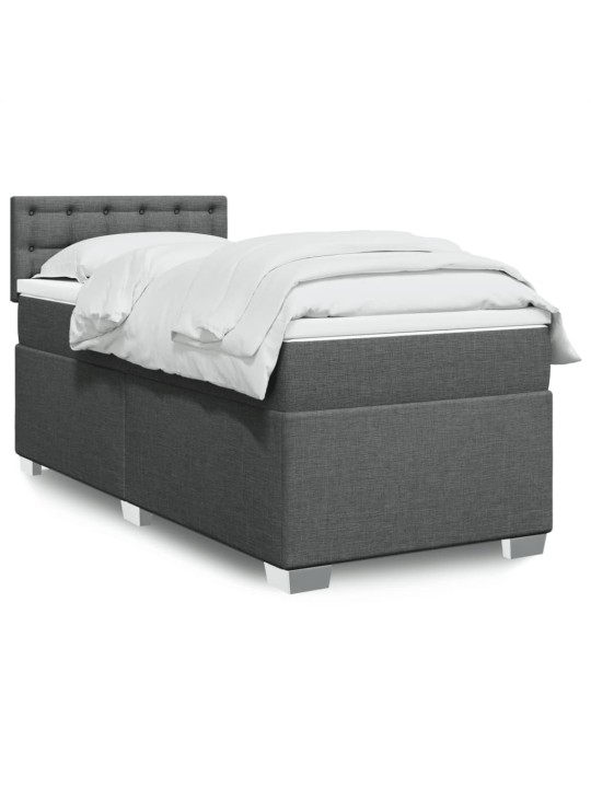 Box spring postel s matrací tmavě šedá 90x190 cm textil