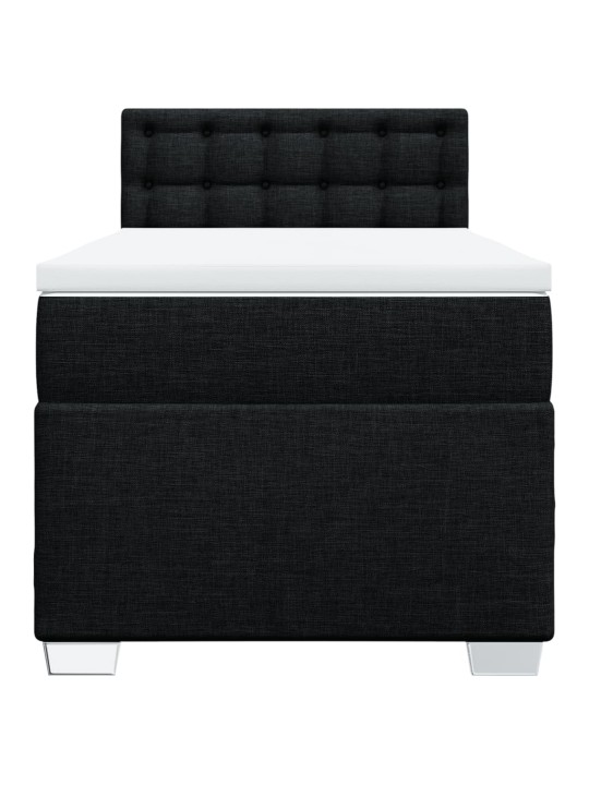Box spring postel s matrací černá 90x190 cm textil