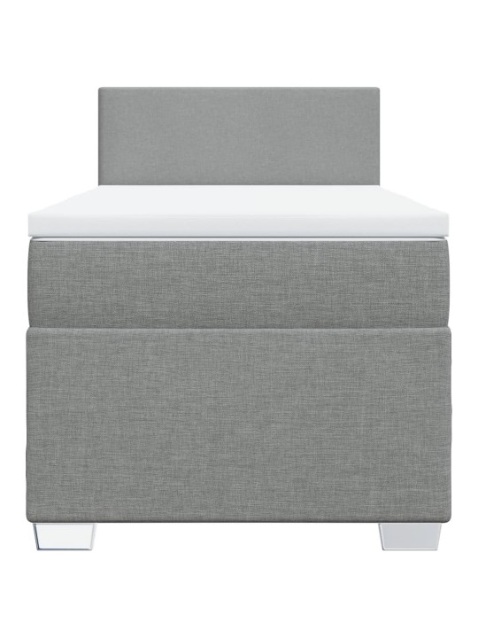 Box spring postel s matrací světle šedá 90x200 cm textil