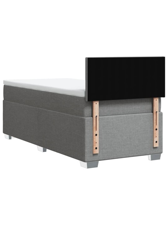 Box spring postel s matrací světle šedá 90x200 cm textil