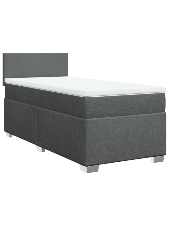 Box spring postel s matrací tmavě šedá 90x200 cm textil