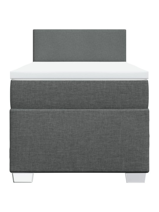 Box spring postel s matrací tmavě šedá 90x200 cm textil