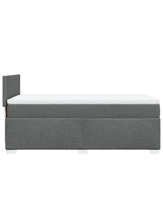 Box spring postel s matrací tmavě šedá 90x200 cm textil