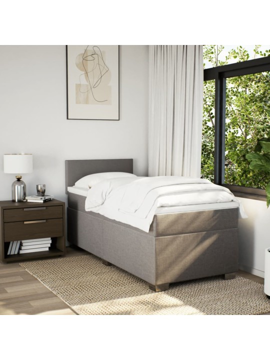 Box spring postel s matrací taupe 90x200 cm textil