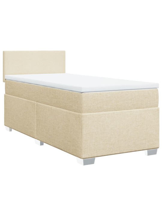 Box spring postel s matrací krémová 90x200 cm textil