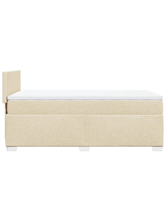 Box spring postel s matrací krémová 90x200 cm textil