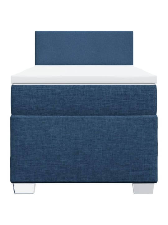 Box spring postel s matrací modrá 90x200 cm textil