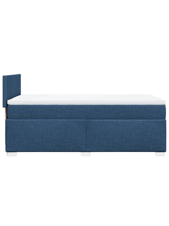 Box spring postel s matrací modrá 90x200 cm textil