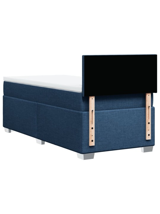 Box spring postel s matrací modrá 90x200 cm textil