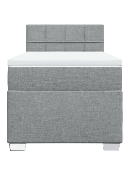 Box spring postel s matrací světle šedá 90x200 cm textil