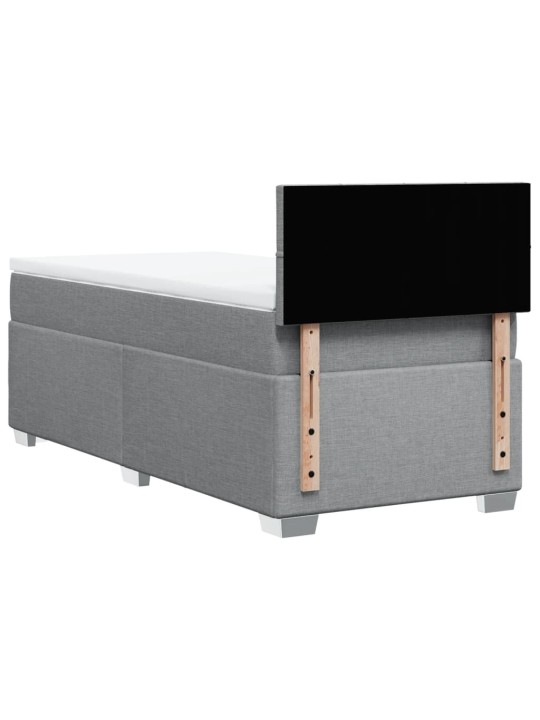 Box spring postel s matrací světle šedá 90x200 cm textil