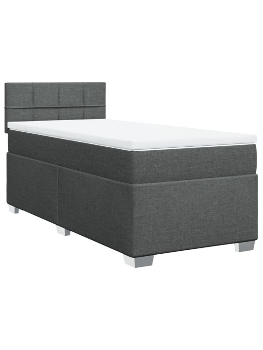 Box spring postel s matrací tmavě šedá 90x200 cm textil
