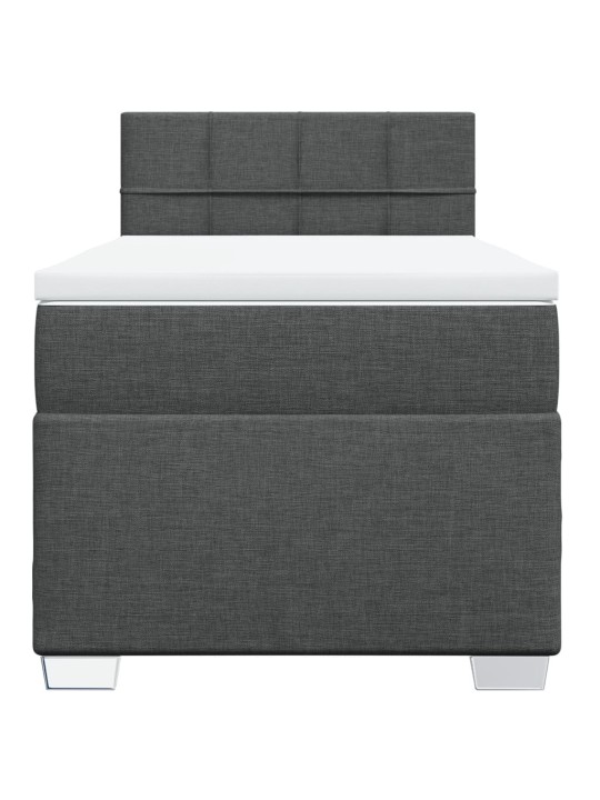 Box spring postel s matrací tmavě šedá 90x200 cm textil