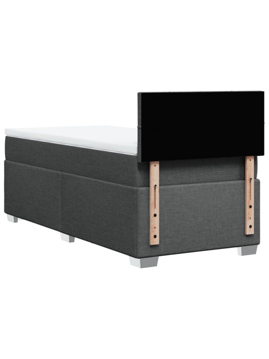 Box spring postel s matrací tmavě šedá 90x200 cm textil
