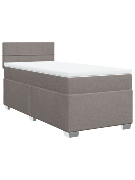 Box spring postel s matrací taupe 90x200 cm textil