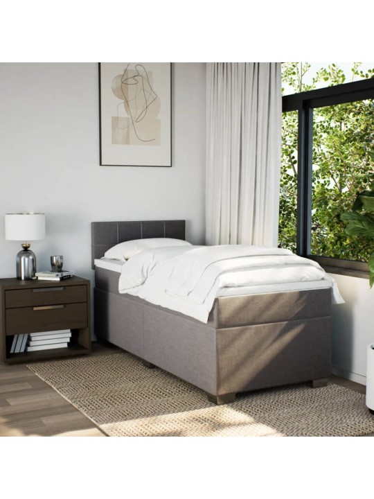 Box spring postel s matrací taupe 90x200 cm textil