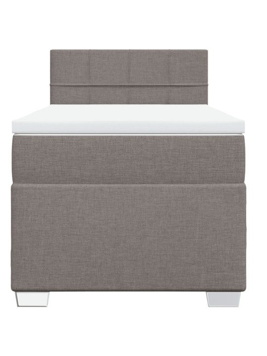 Box spring postel s matrací taupe 90x200 cm textil