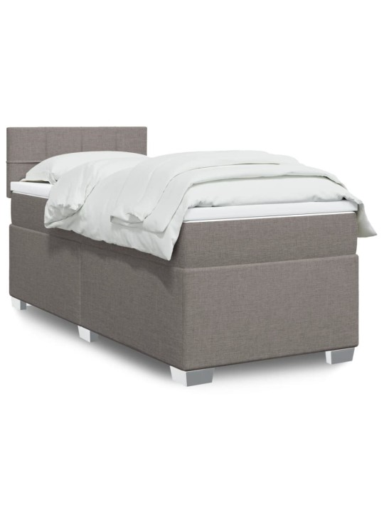 Box spring postel s matrací taupe 90x200 cm textil