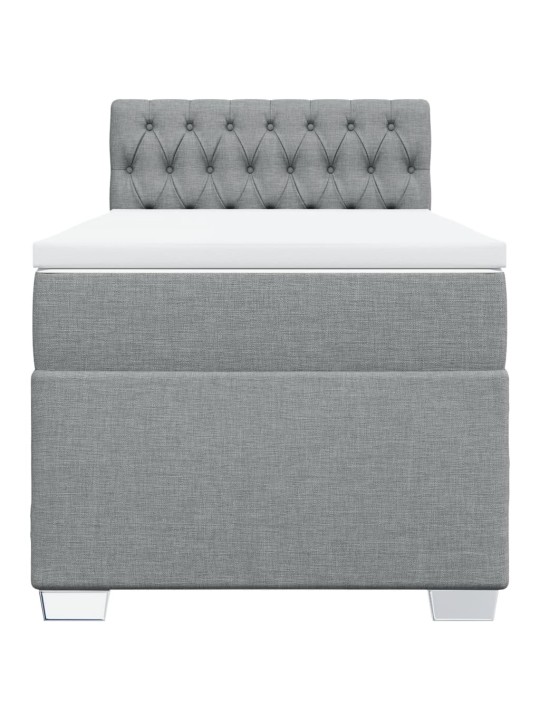 Box spring postel s matrací světle šedá 90x200 cm textil