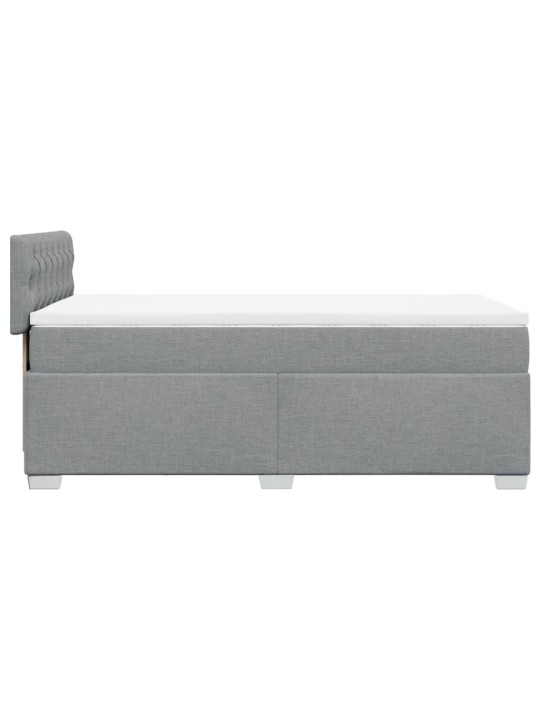 Box spring postel s matrací světle šedá 90x200 cm textil