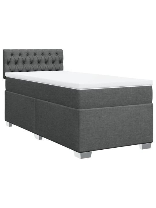 Box spring postel s matrací tmavě šedá 90x200 cm textil