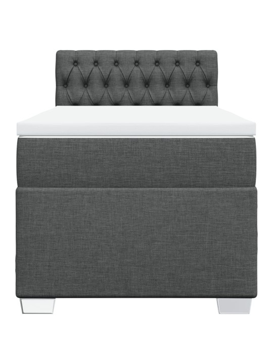 Box spring postel s matrací tmavě šedá 90x200 cm textil