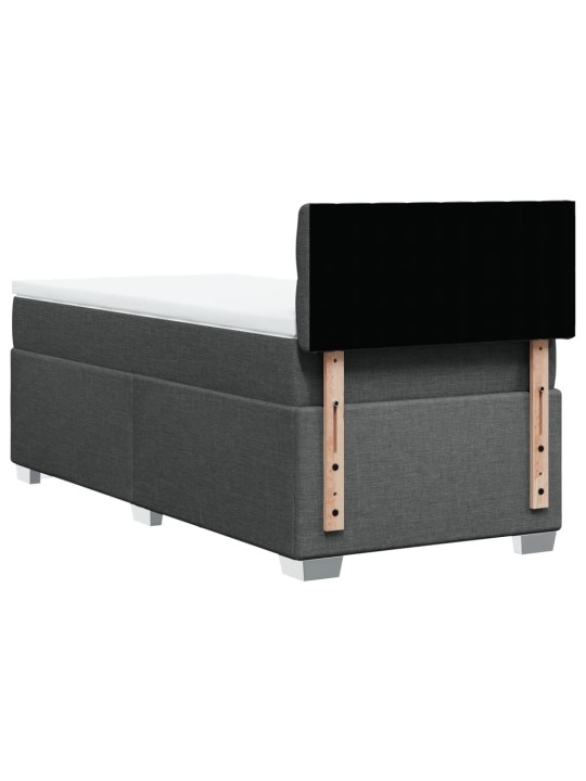 Box spring postel s matrací tmavě šedá 90x200 cm textil