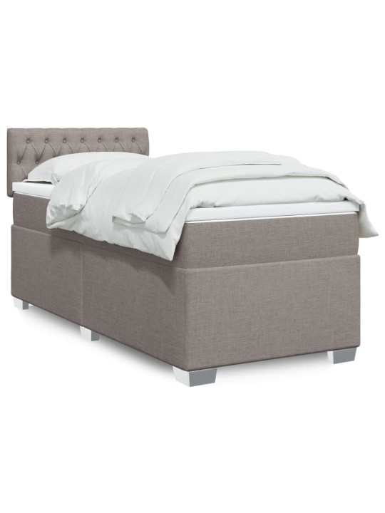 Box spring postel s matrací taupe 90x200 cm textil
